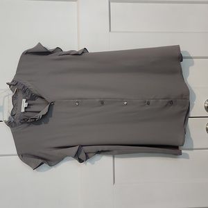 Calvin Klein Grey Short Sleeve Top Blouse Size Large